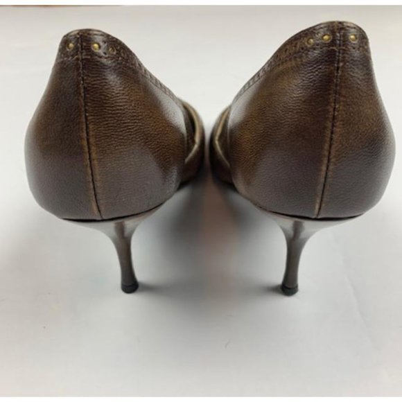 Vintage Prada Leather Peep Toe Heels 38.5 - Picture 7 of 11